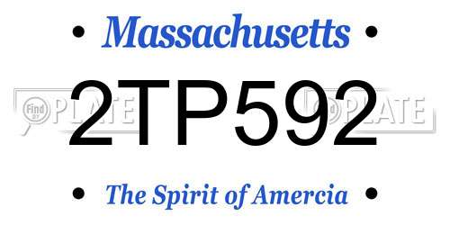2TP592 Massachusetts License Plate