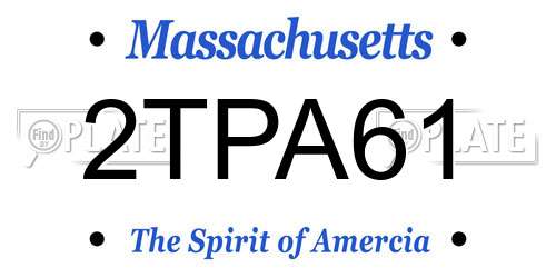 2TPA61 Massachusetts License Plate