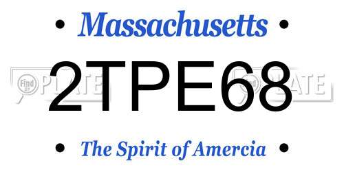 2TPE68 Massachusetts License Plate