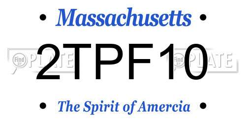 2TPF10 Massachusetts License Plate