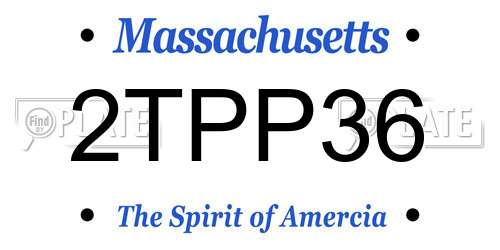 2TPP36 Massachusetts License Plate
