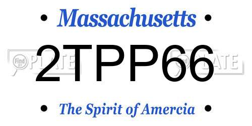 2TPP66 Massachusetts License Plate