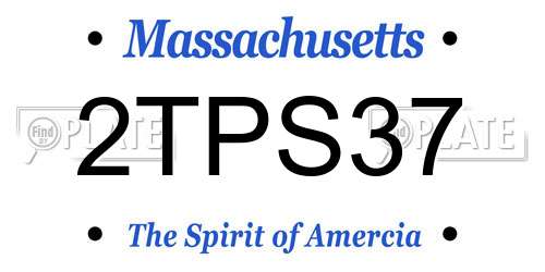 2TPS37 Massachusetts License Plate
