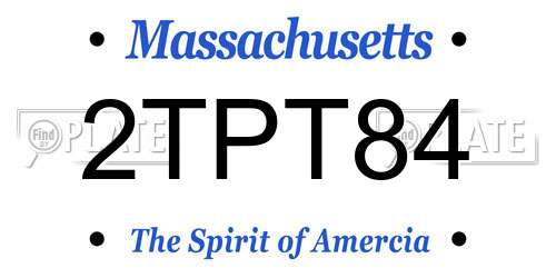 2TPT84 Massachusetts License Plate