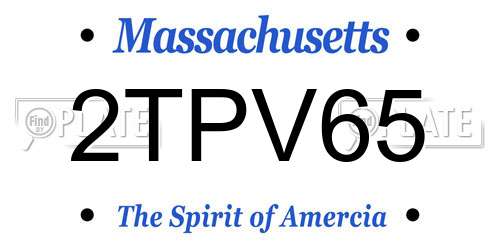 2TPV65 Massachusetts License Plate