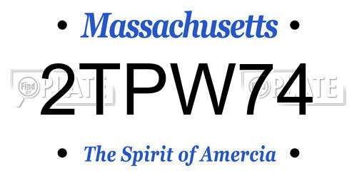 2TPW74 Massachusetts License Plate
