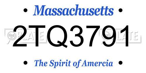 2TQ3791 Massachusetts License Plate