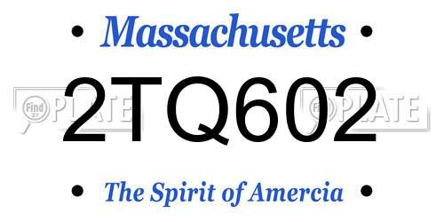 2TQ602 Massachusetts License Plate