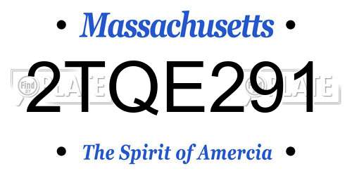 2TQE291 Massachusetts License Plate