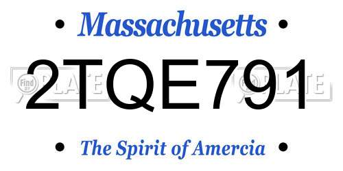 2TQE791 Massachusetts License Plate