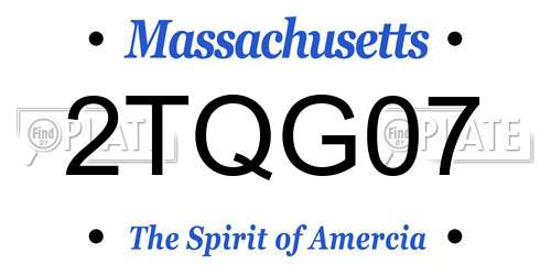 2TQG07 Massachusetts License Plate