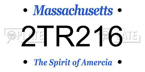 2TR216 Massachusetts License Plate