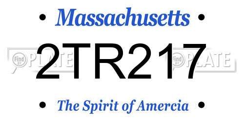 2TR217 Massachusetts License Plate