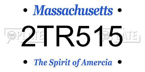 2TR515 Massachusetts License Plate