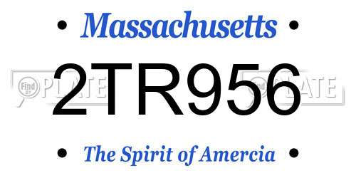 2TR956 Massachusetts License Plate