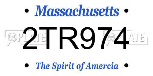 2TR974 Massachusetts License Plate