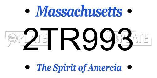 2TR993 Massachusetts License Plate