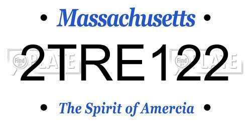 2TRE122 Massachusetts License Plate