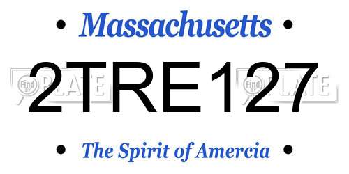 2TRE127 Massachusetts License Plate