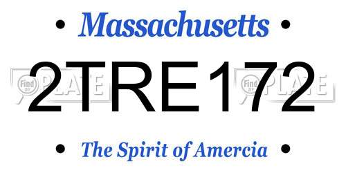 2TRE172 Massachusetts License Plate