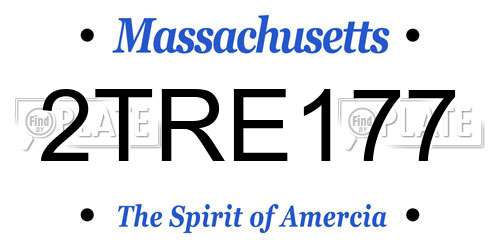 2TRE177 Massachusetts License Plate
