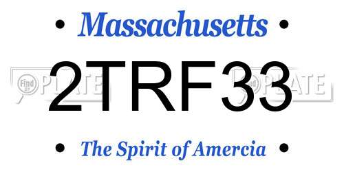 2TRF33 Massachusetts License Plate