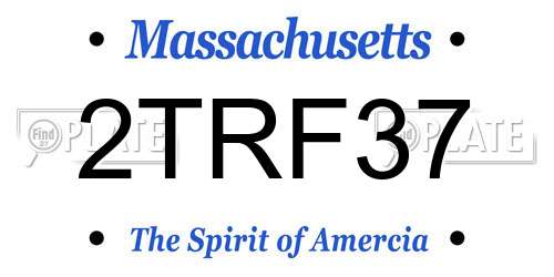 2TRF37 Massachusetts License Plate