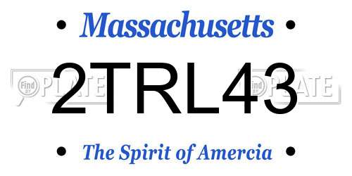 2TRL43 Massachusetts License Plate
