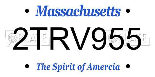 2TRV955 Massachusetts License Plate