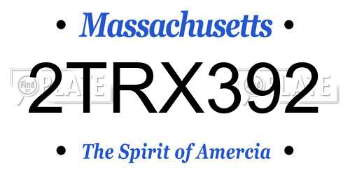 2TRX392 Massachusetts License Plate