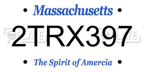 2TRX397 Massachusetts License Plate