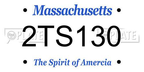 2TS130 Massachusetts License Plate