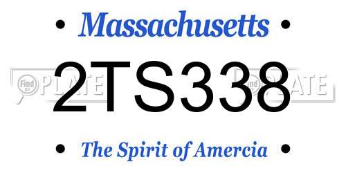 2TS338 Massachusetts License Plate