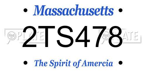 2TS478 Massachusetts License Plate