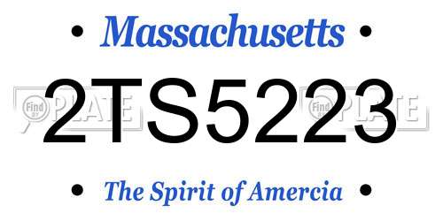 2TS5223 Massachusetts License Plate