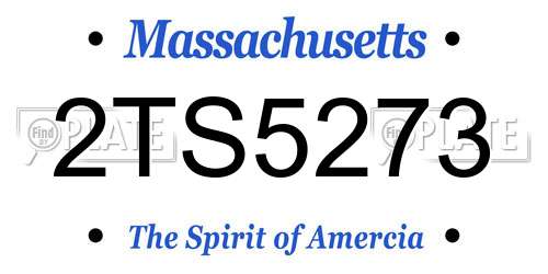 2TS5273 Massachusetts License Plate