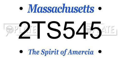 2TS545 Massachusetts License Plate