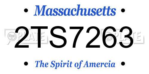 2TS7263 Massachusetts License Plate