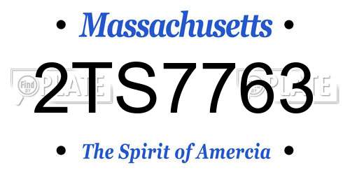 2TS7763 Massachusetts License Plate