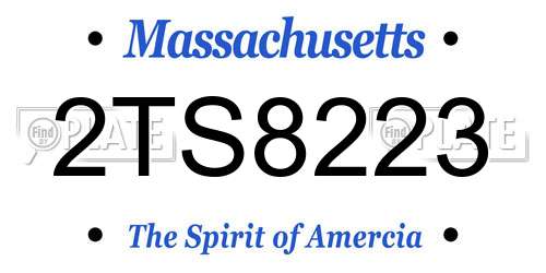 2TS8223 Massachusetts License Plate