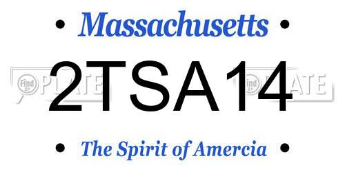 2TSA14 Massachusetts License Plate