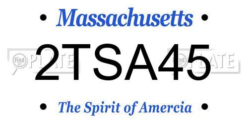 2TSA45 Massachusetts License Plate