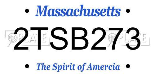 2TSB273 Massachusetts License Plate