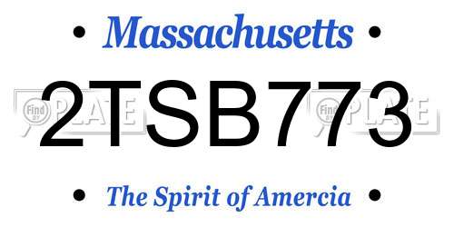 2TSB773 Massachusetts License Plate