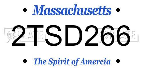 2TSD266 Massachusetts License Plate