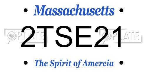 2TSE21 Massachusetts License Plate
