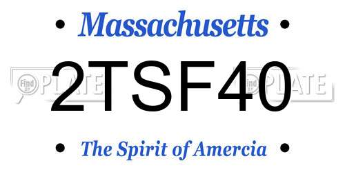 2TSF40 Massachusetts License Plate