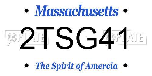 2TSG41 Massachusetts License Plate