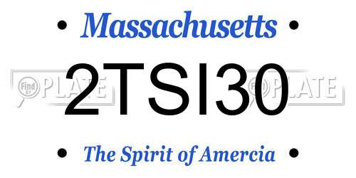 2TSI30 Massachusetts License Plate