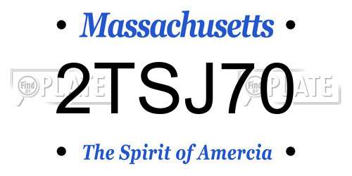 2TSJ70 Massachusetts License Plate